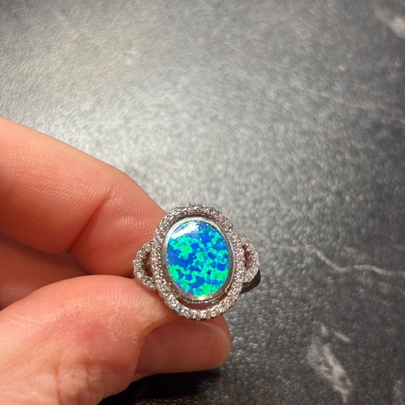 Silver Art Deco Cocktail Ring - Picture 5 of 8